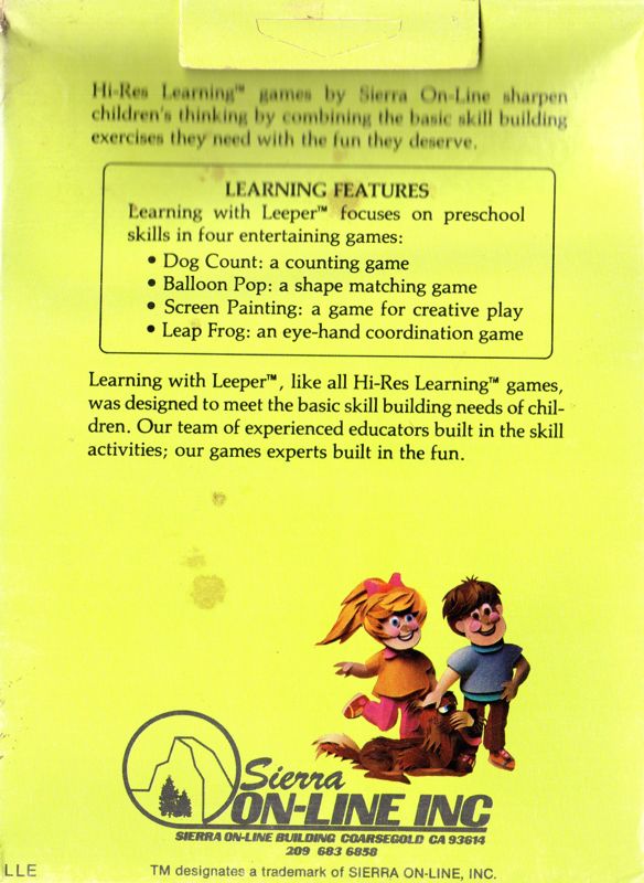 Learning with Leeper box art for Colecovision